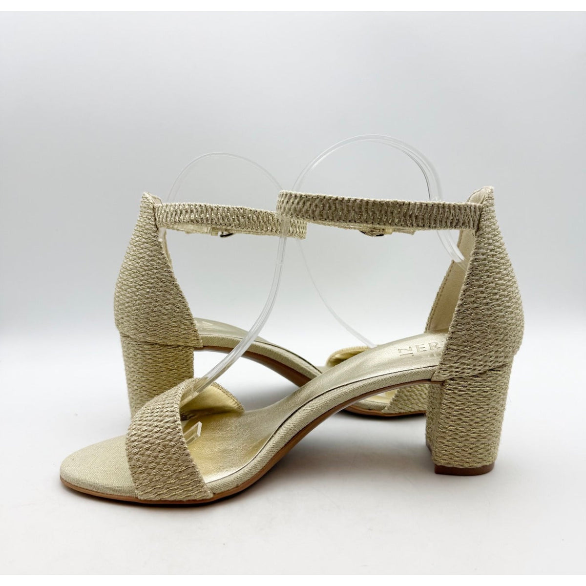 Naturalizer Women's Vera Sandals Size 9 M EU 40 Natural Gold Woven Fabric NWOB