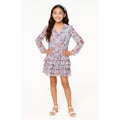 BARDOT JUNIOR Girl's Lianna Floral Frill Dress Size 14 Sky Blue Long Sleeve NWT