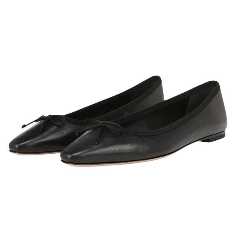 Veronica Beard Womens Catherine Ballet Flats US 9.5 M Black Leather NIB