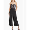 SAM EDELMAN Womens Cady Strapless Jumpsuit Size 4 Black Silver Metallic Bow NWT