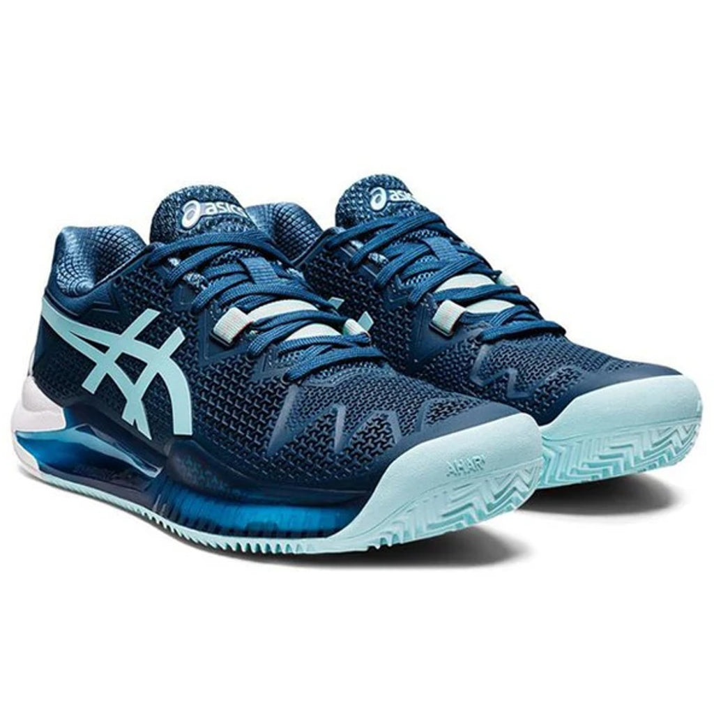 Asics Womens GEL-Resolution 8 Tennis Sneakers US 8 Blue Grey Athletic NWT