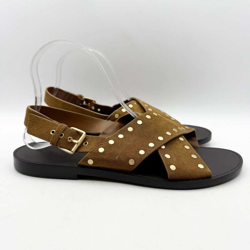 Madewell Womens Tuley Crossband Sandals US 9.5 M EU 39.5 Brown Leather NIB