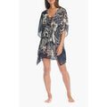 BLEU ROD BEATTIE Womens Ciao Bella Tunic Cover Up Large Black Floral Chiffon NWT