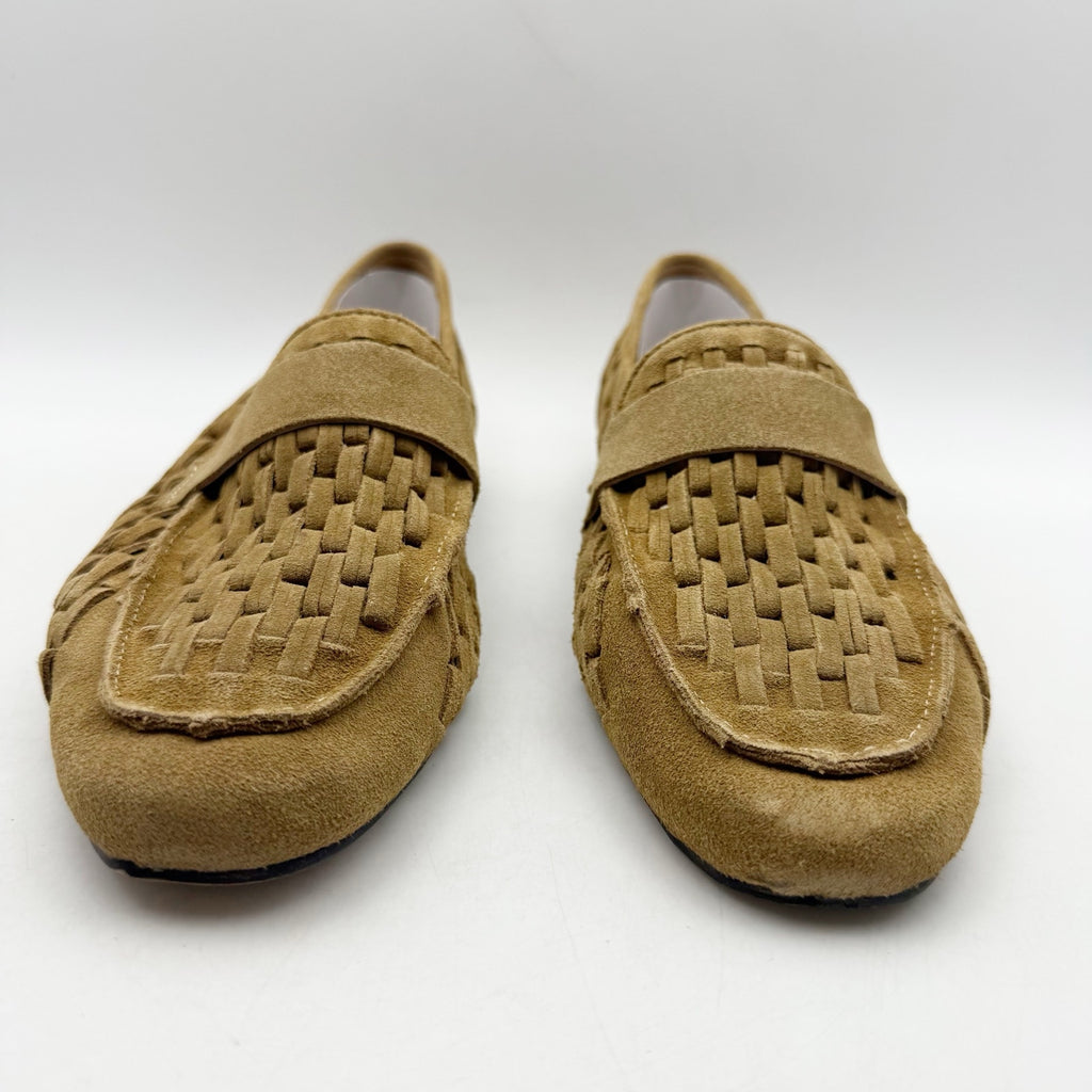 Diba True Womens Age Less Flat Loafers US 11 EU 42 Brown Suede Woven NWOB