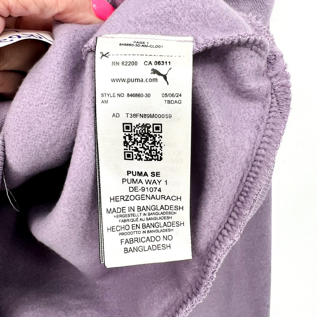 PUMA Womens Essentials Big Logo Hoodie Large Purple Pale Plum Sweatshirt NWT