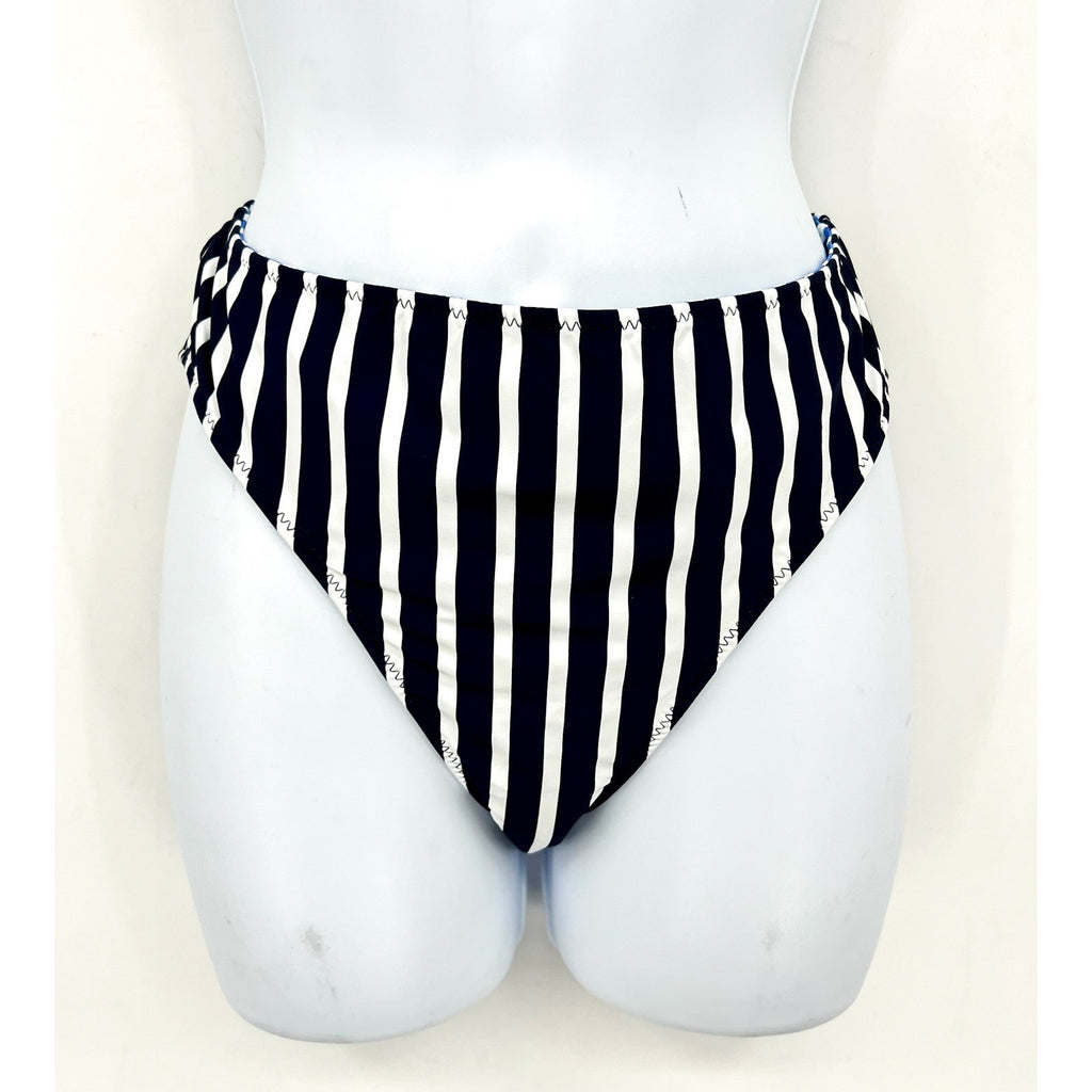 TOMMY BAHAMA Coastline Stripe Reversible Bikini Bottoms Small Blue White NWT