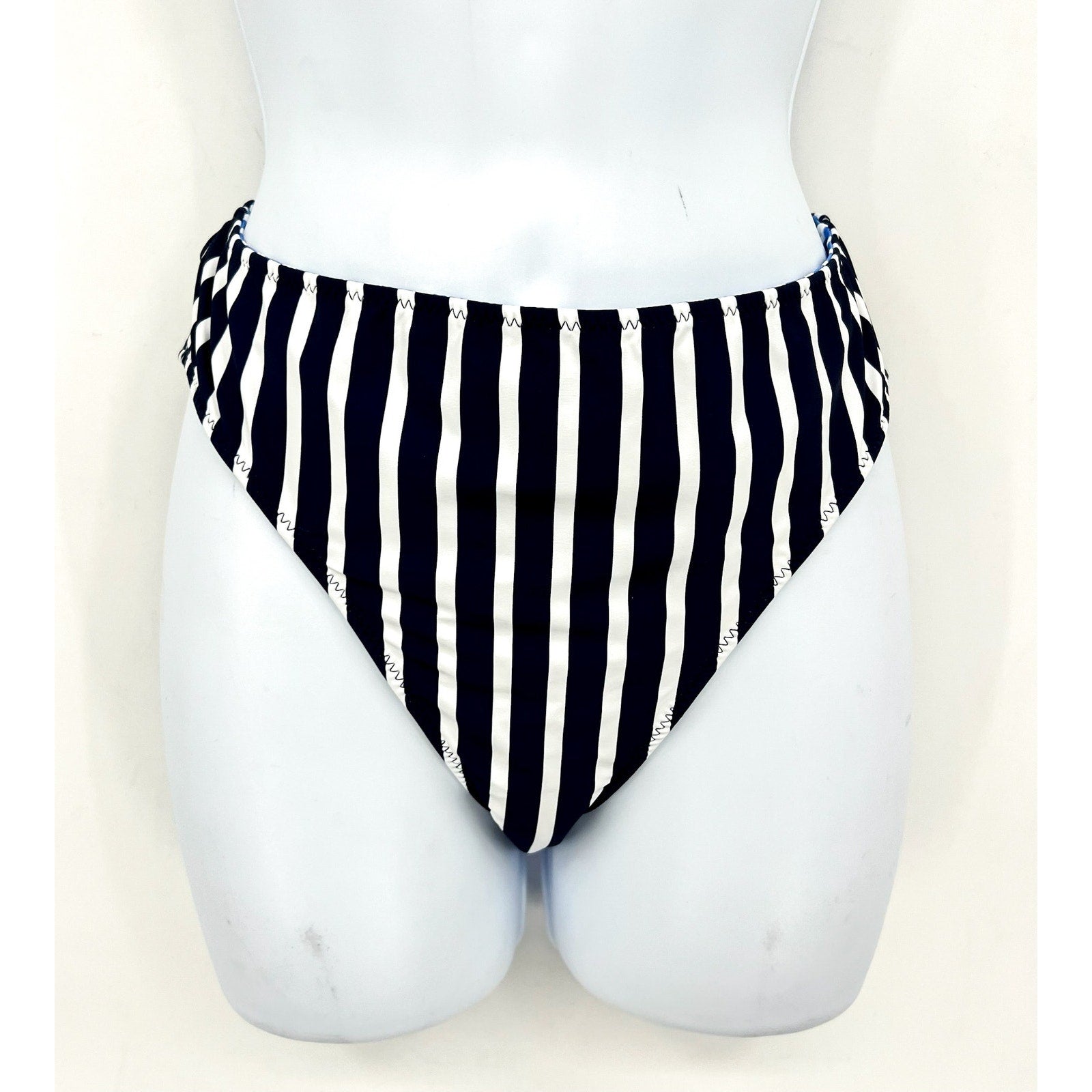 TOMMY BAHAMA Coastline Stripe Reversible Bikini Bottoms Small Blue White NWT