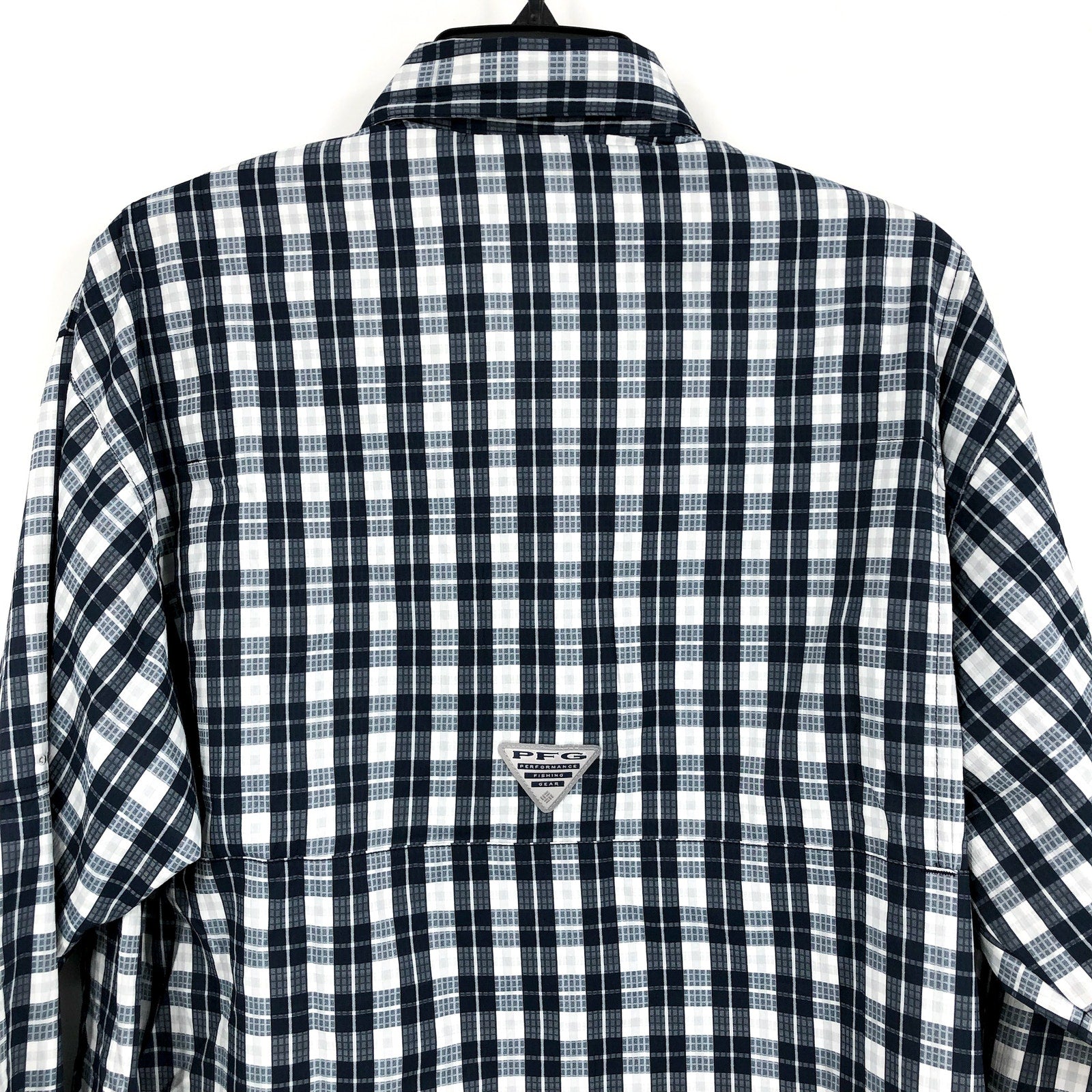 COLUMBIA Mens Super Tamiami LS Shirt Small Blue White Houston Texans PFG NWT
