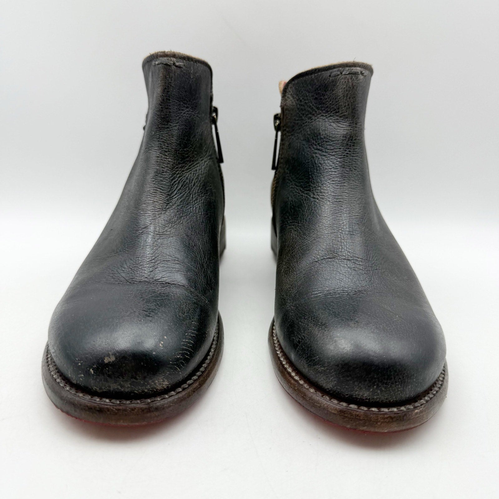 Bed Stu Womens Yurisa Ankle Booties US 8.5 M EU 39 Black Distressed Leather NWOB