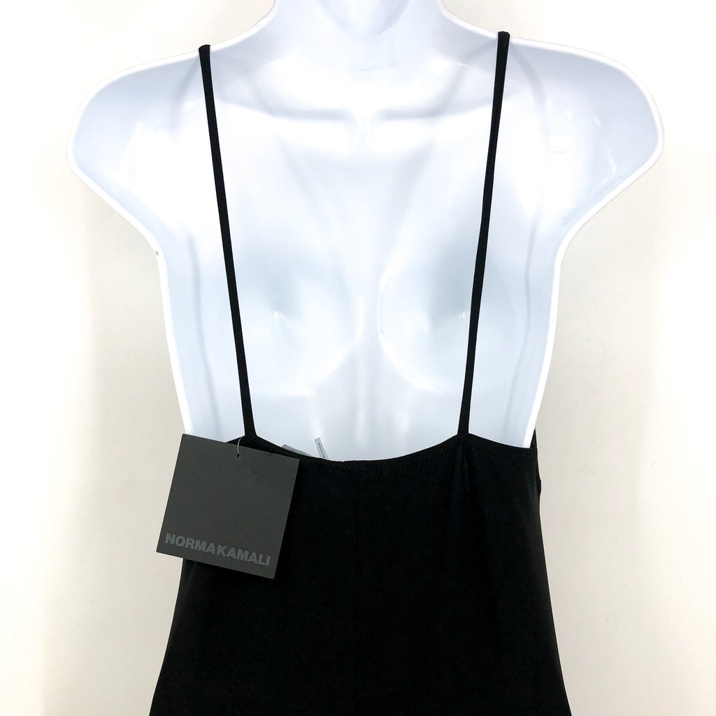 NORMA KAMALI Women's V neck Slip Jumpsuit Medium 38 Black V neckline NWT