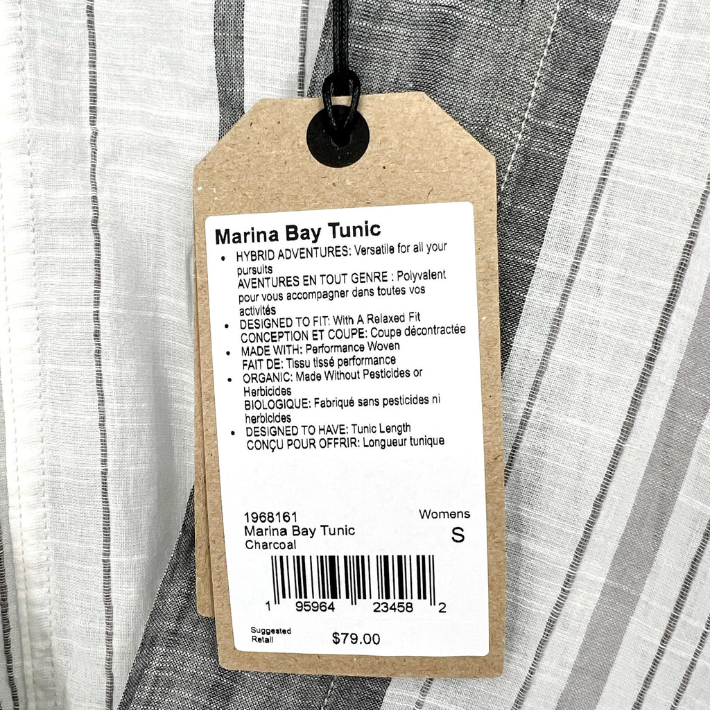 PRANA Women's Marina Bay Tunic Cover Up Small Charcoal Gray Cotton Dress NWT