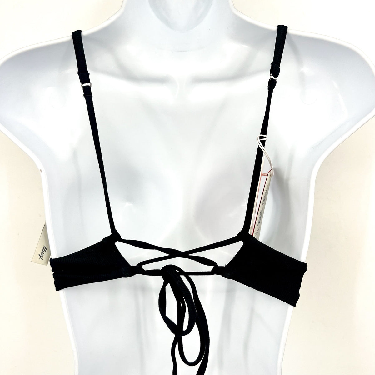 MAAJI Women's Jade Parade Long Line Triangle Bikini Top Small  Black NWT