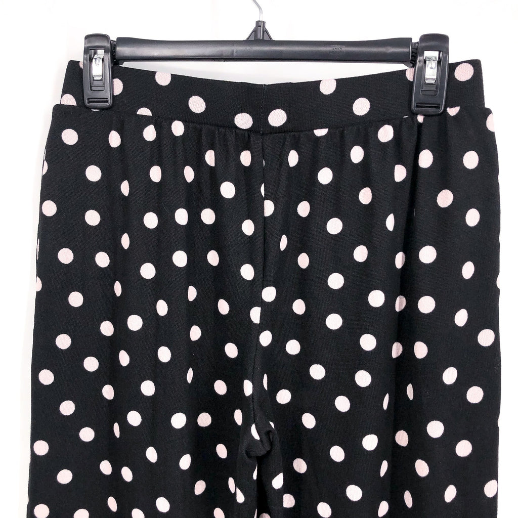 KATE SPADE Womens Long Sleeve Sweater Knit Pajama Set Small Black White Dot NWT