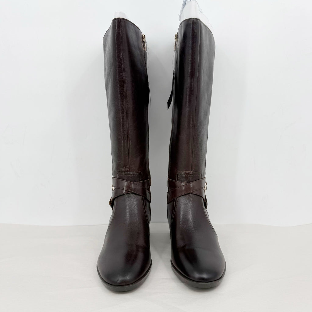 Naturalizer Womens Rena Knee High Boot 10 Wide Wide Calf Brown Leather NIB