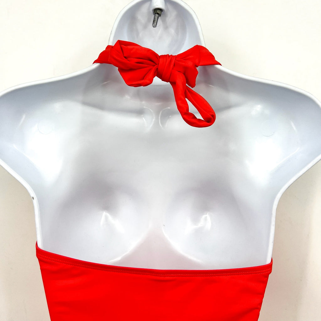 TOMMY BAHAMA Novelty Pearl Halter Ring Tankini Top Medium Pink Citrus Coral NWOT