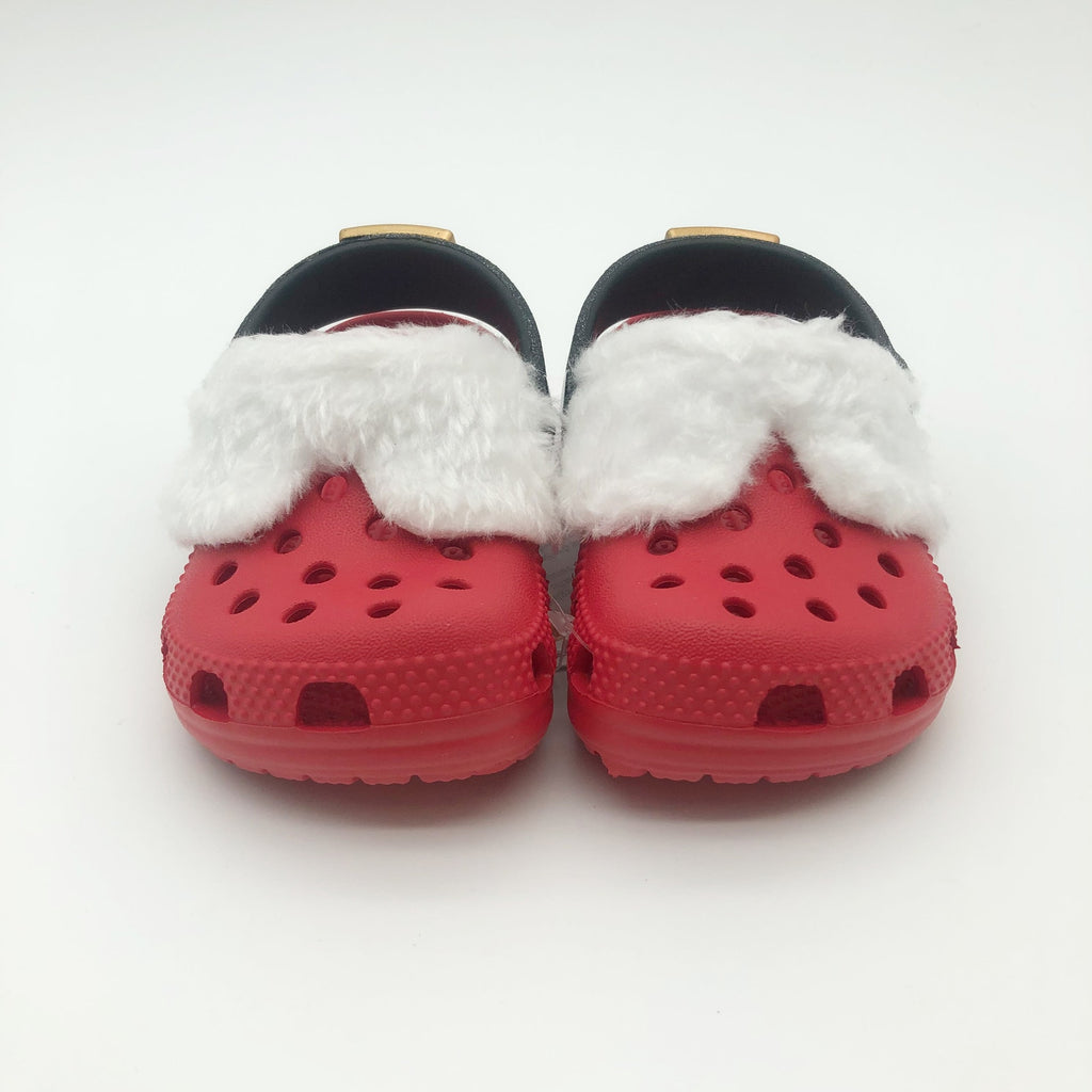 Crocs Baby Santa Classic Clogs Infant Size 2-3 Festive Red White Black NWT