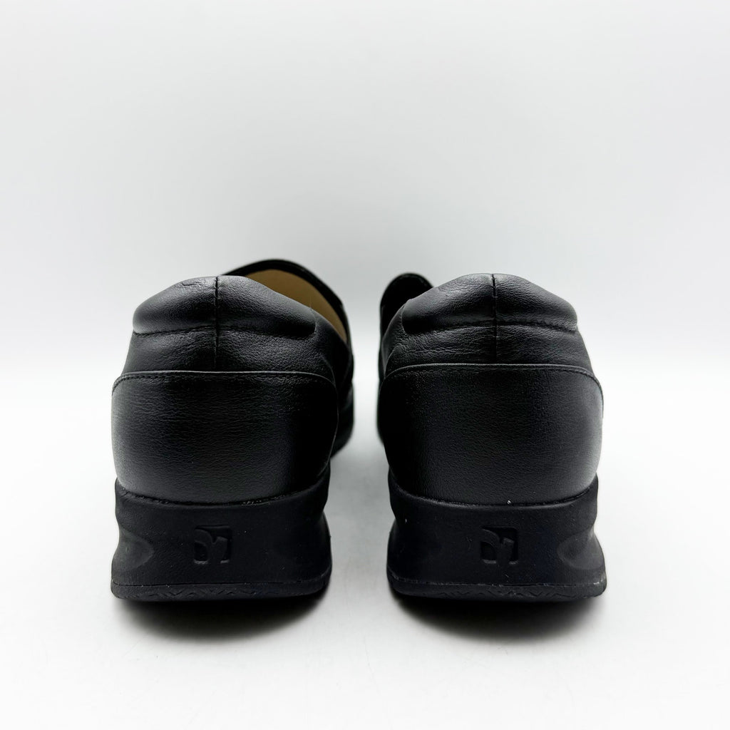 Revere Womens Panama Casual Sneakers US 11 M EU 42 Black Leather Slip On NIB
