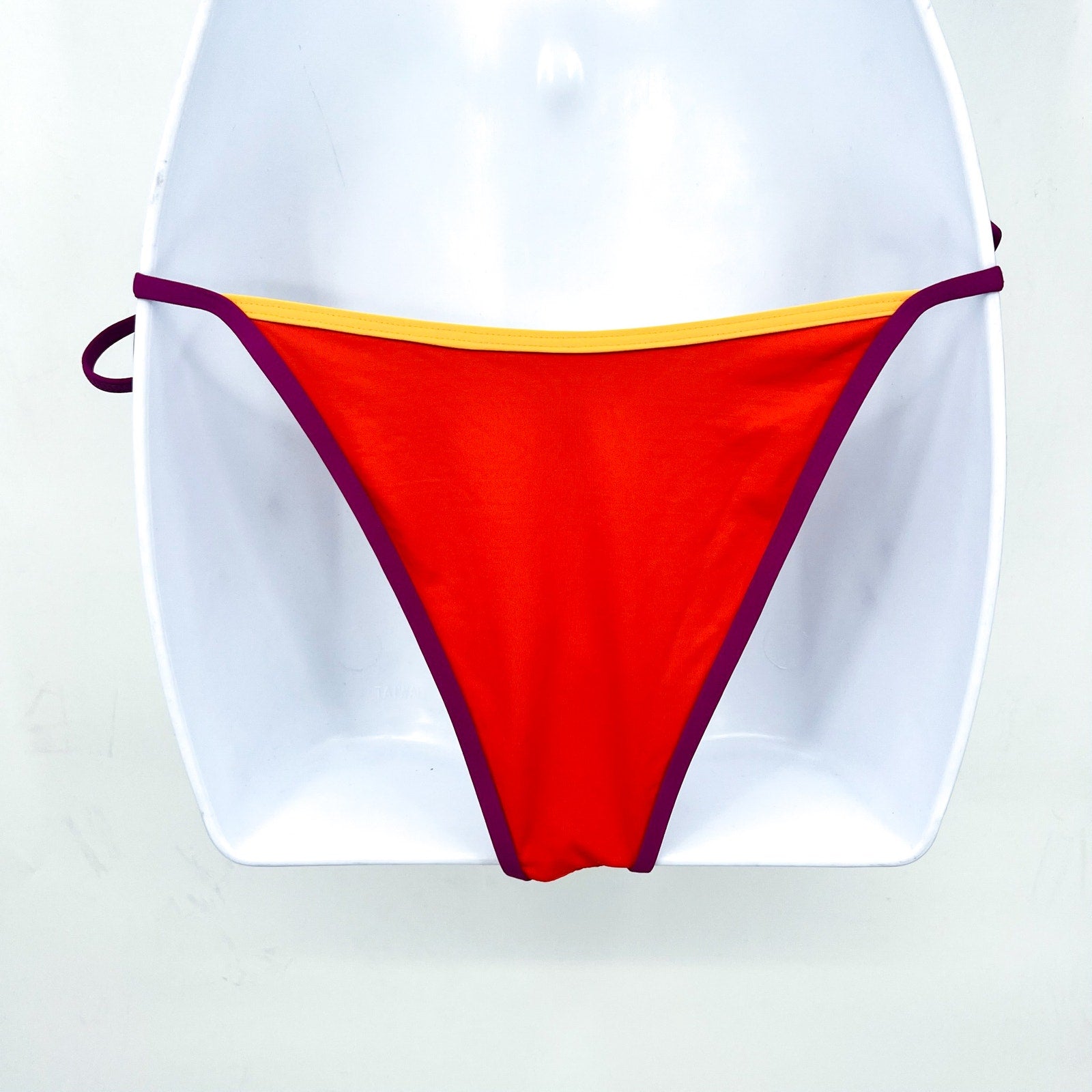 L*SPACE Women's Levy Side Tie Bitsy Bikini Bottom Small Red Purple NWT