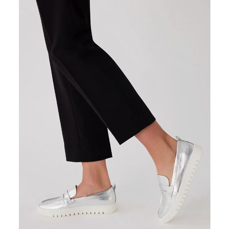 Anne Klein Womens Kalypso Penny Loafers US 9.5 M Silver Metallic Slip On NIB