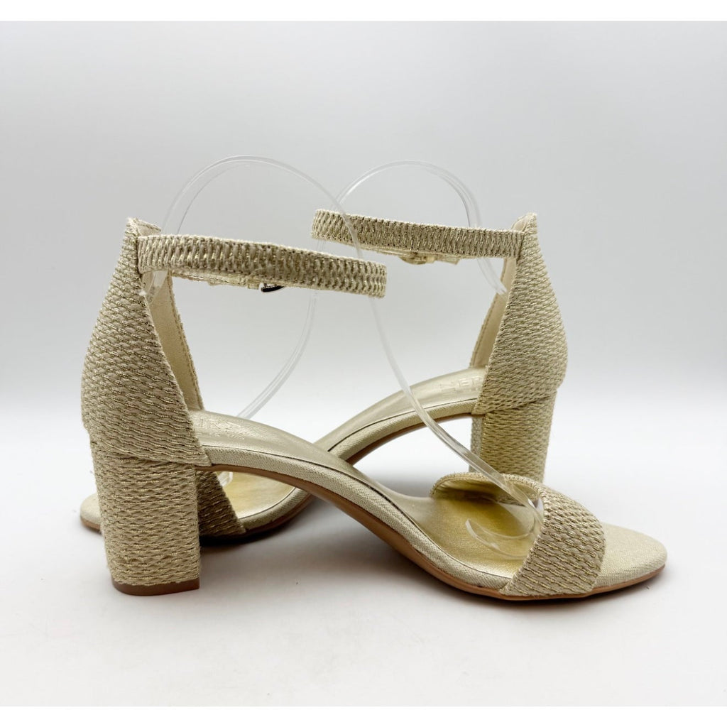 Naturalizer Women's Vera Sandals Size 9 M EU 40 Natural Gold Woven Fabric NWOB