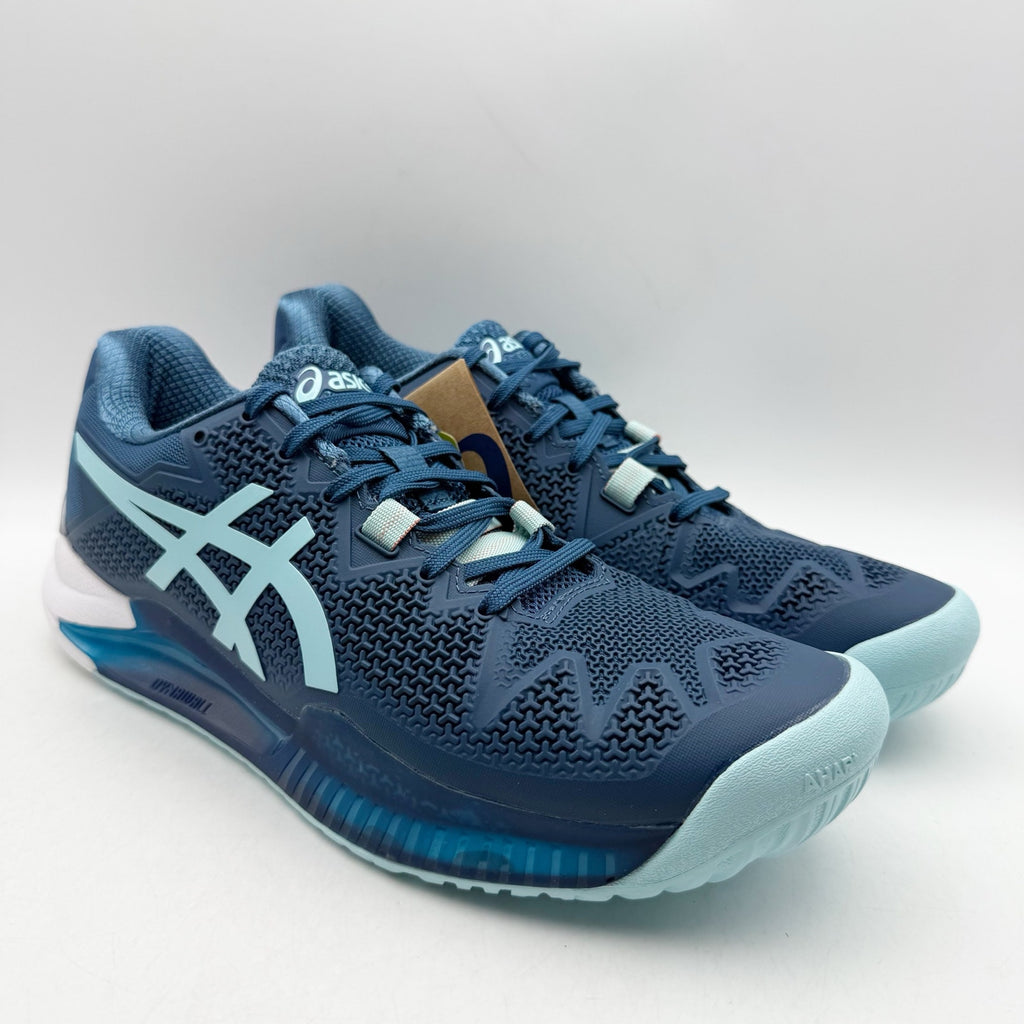 Asics Womens GEL-Resolution 8 Tennis Sneakers US 8 Blue Grey Athletic NWT