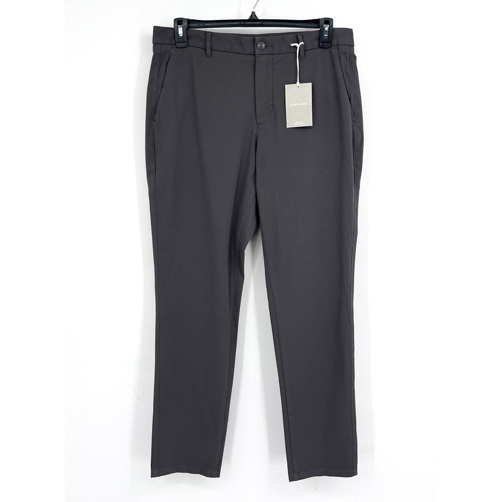 EVERLANE Uniform Mens Performance Chino Pants 33x34 Slate Grey Athletic Fit NWT