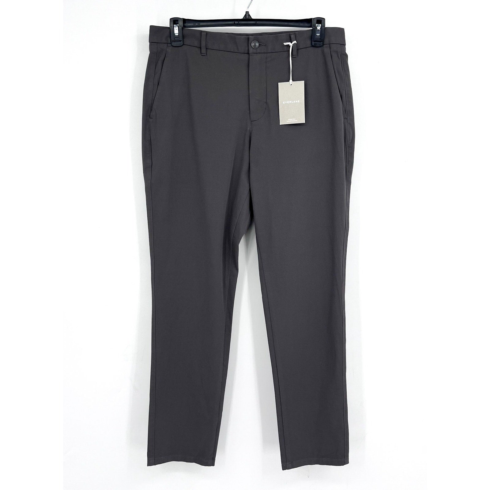 EVERLANE Uniform Mens Performance Chino Pants 33x34 Slate Grey Athletic Fit NWT