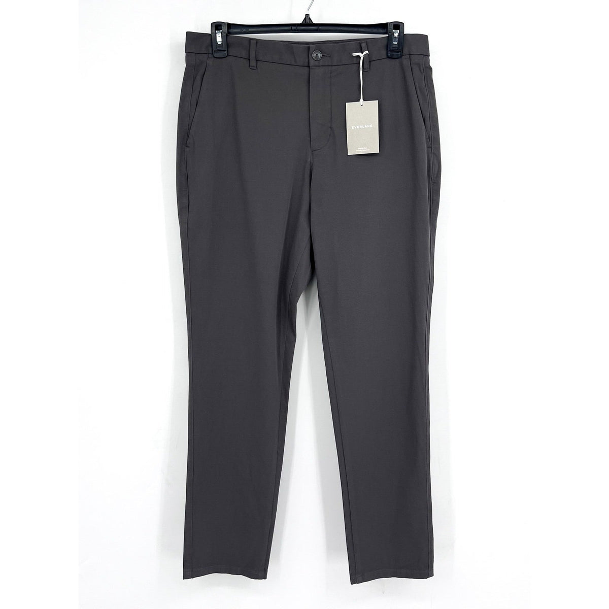 EVERLANE Uniform Mens Performance Chino Pants 33x34 Slate Grey Athletic Fit NWT