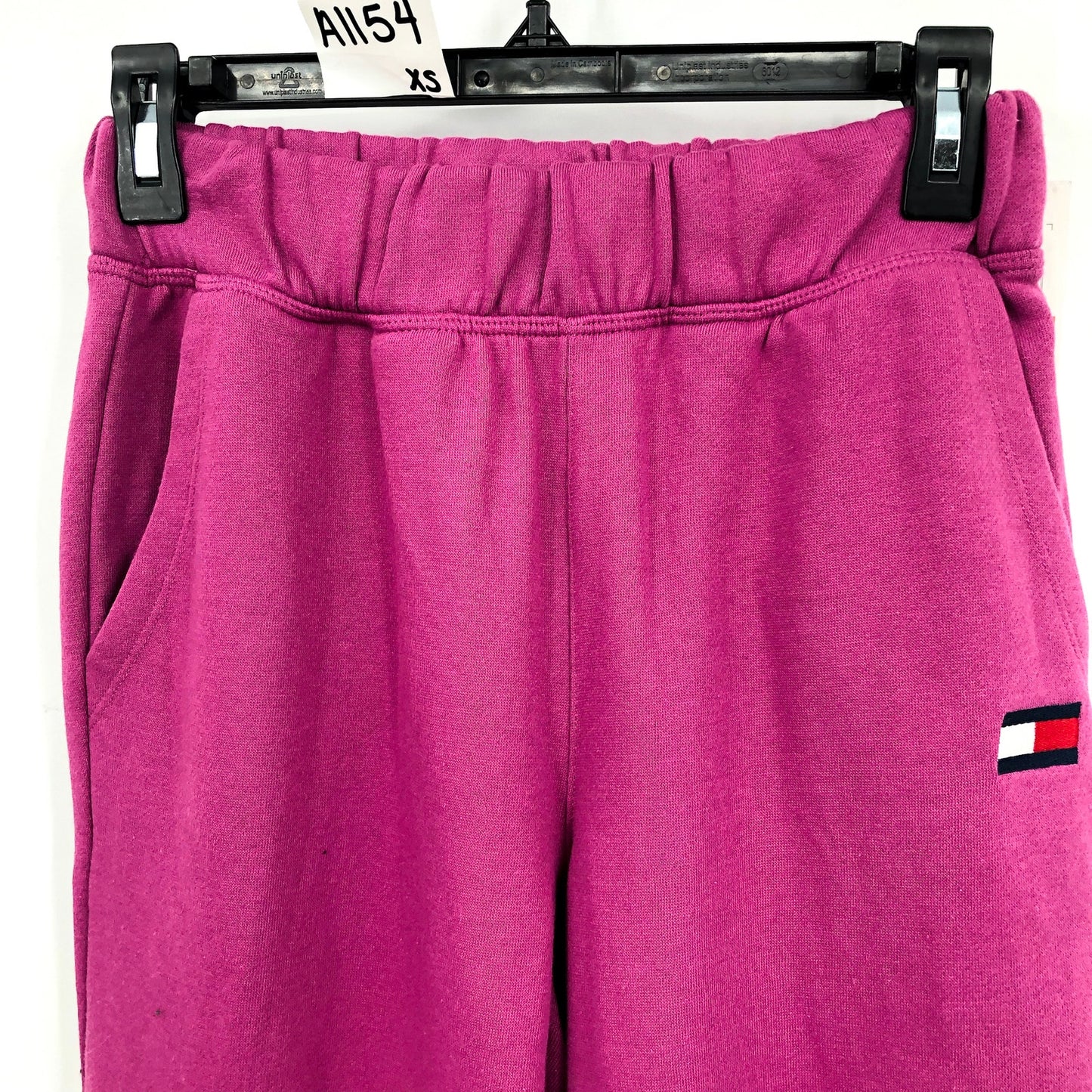 TOMMY HILFIGER Womens Sweatpants Joggers XS Pink Dahlia French Terry NWT