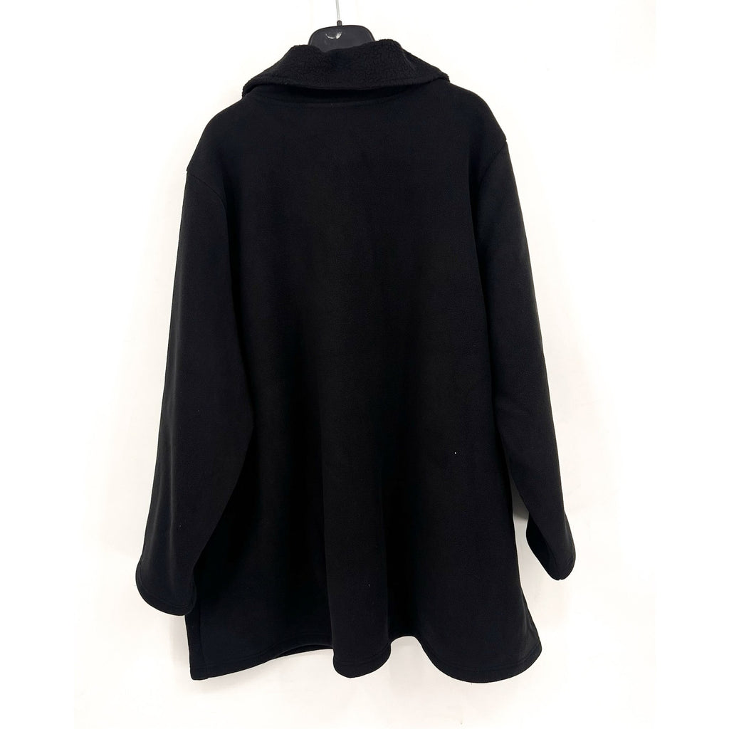 DENIM & CO. Women's Fleece Bonded Sherpa Jacket 5X Black NWOT