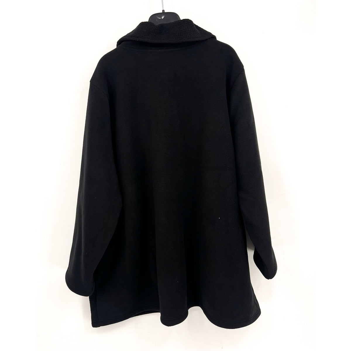 DENIM & CO. Women's Fleece Bonded Sherpa Jacket 5X Black NWOT