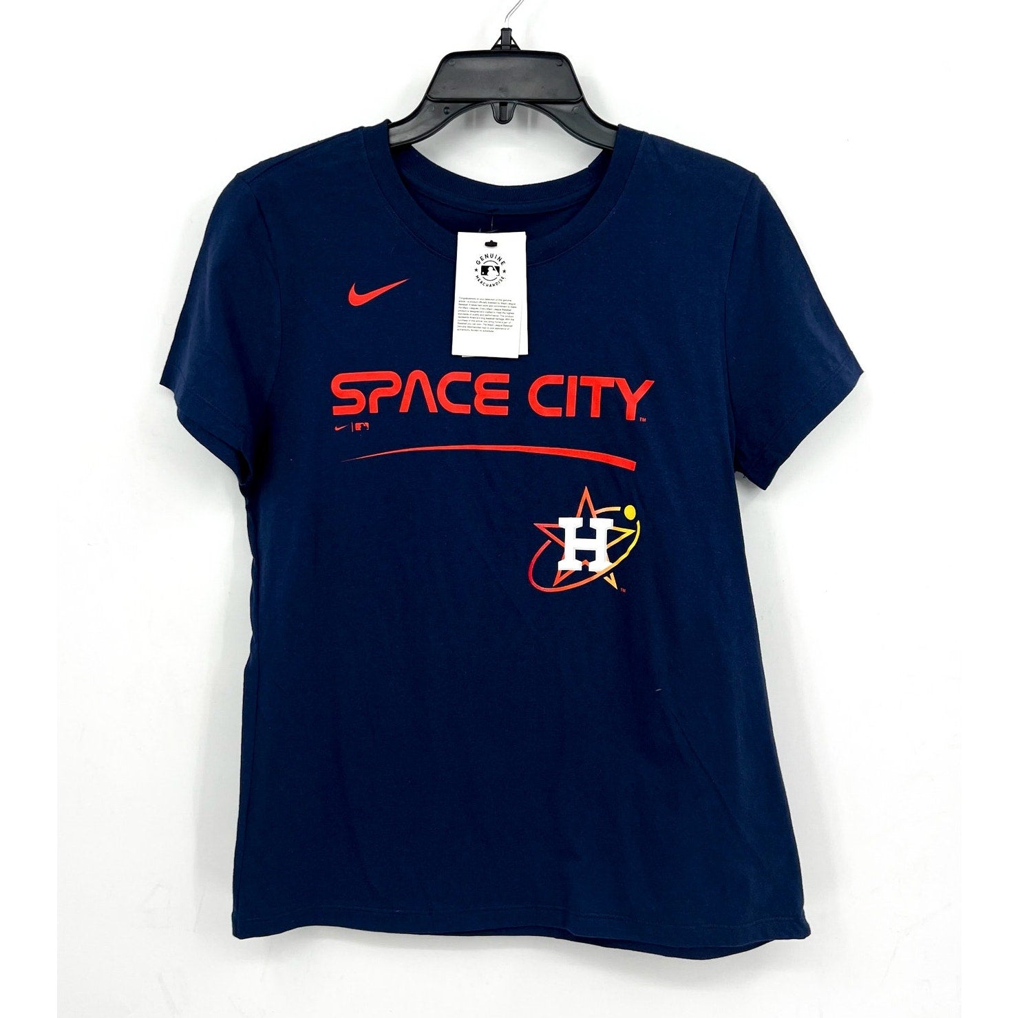 NIKE Womens Houston Astros Connect T-Shirt Medium Navy Blue Short Sleeve NWT