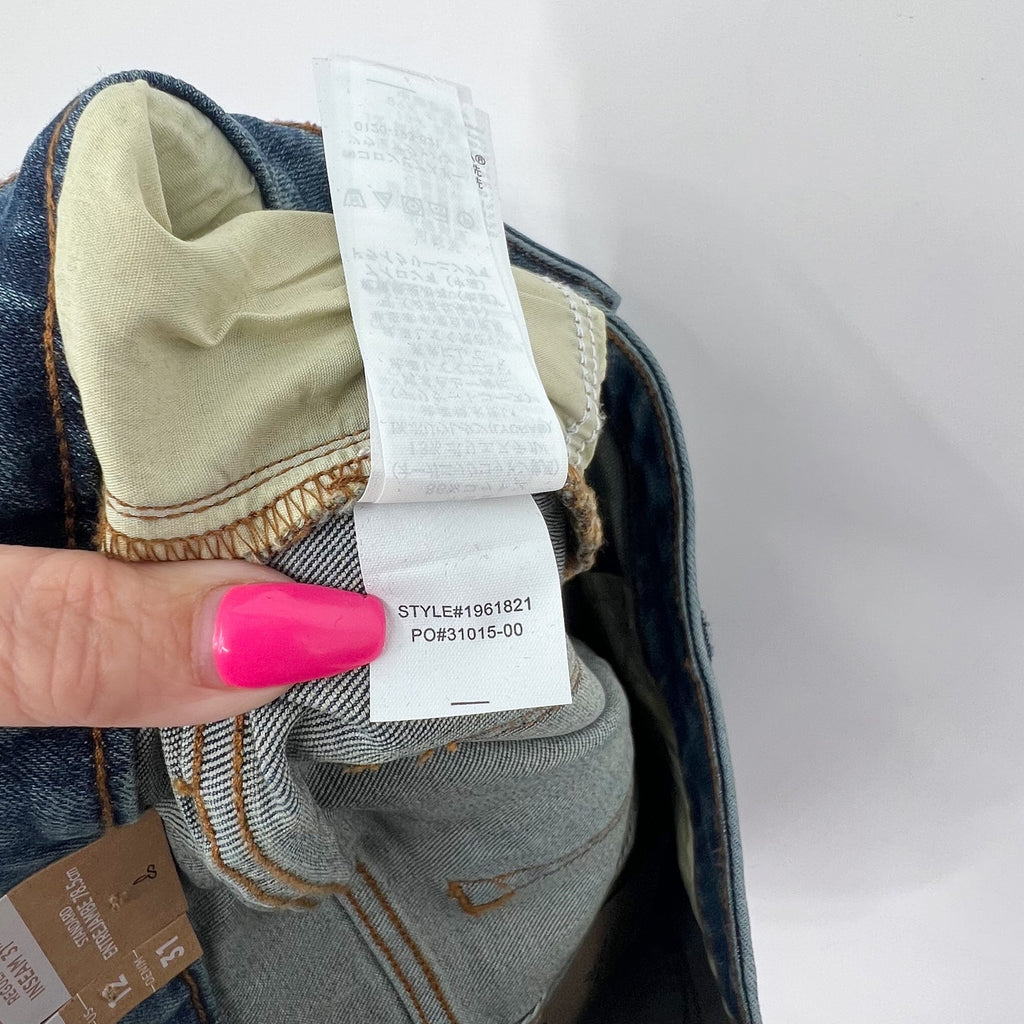 PRANA Womens Sienna Skinny Jeans Size 12 31x31 True Blue Stretch Mid Rise NWT