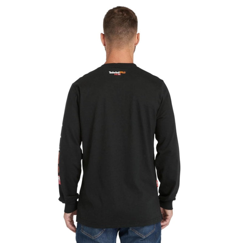 TIMBERLAND PRO Men's FR Long-Sleeve Pocket T-Shirt Large Black Cotton Core NWT