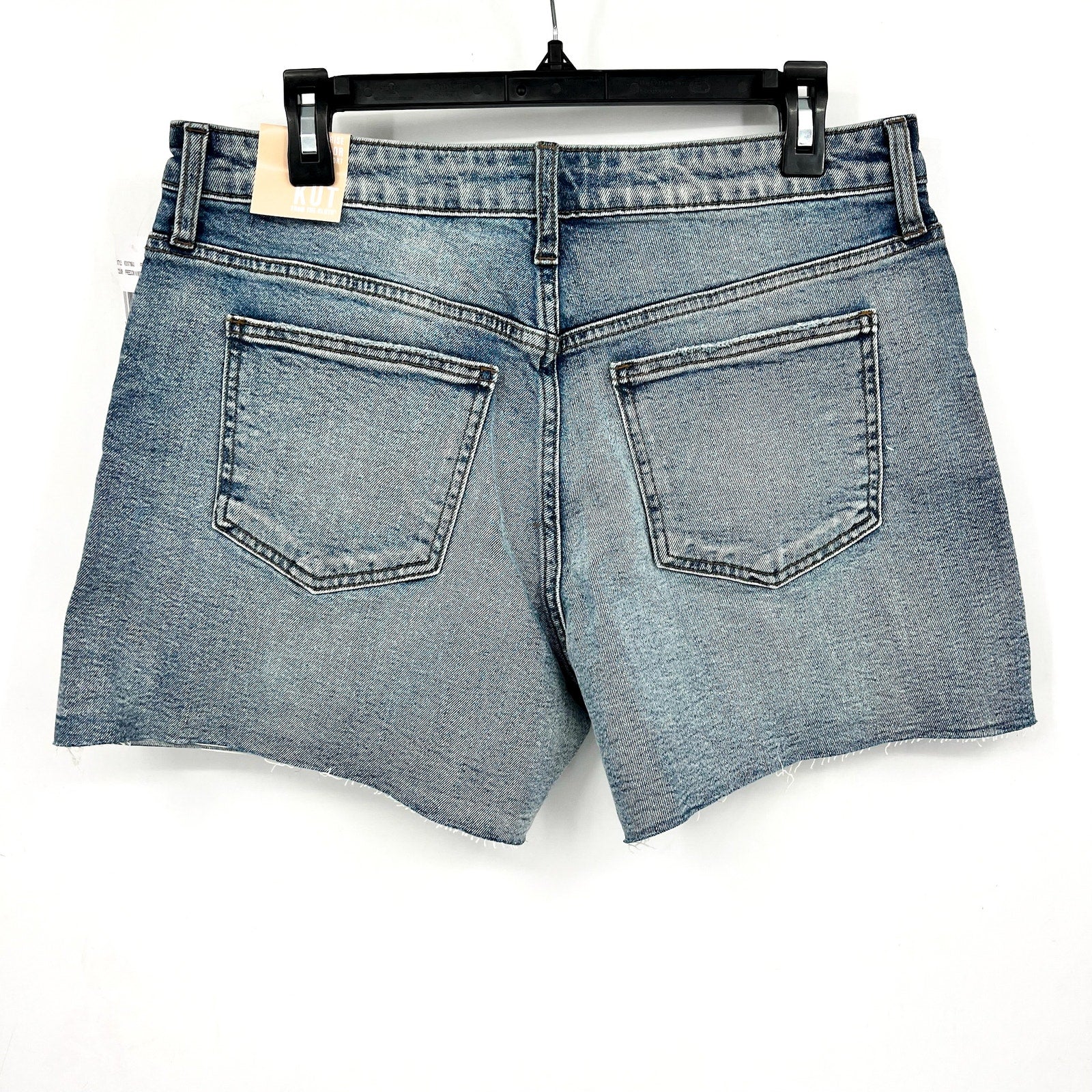 KUT FROM THE KLOTH Taylor Denim Shorts Size 8 Freedom Blue High Waist CutOff NWT