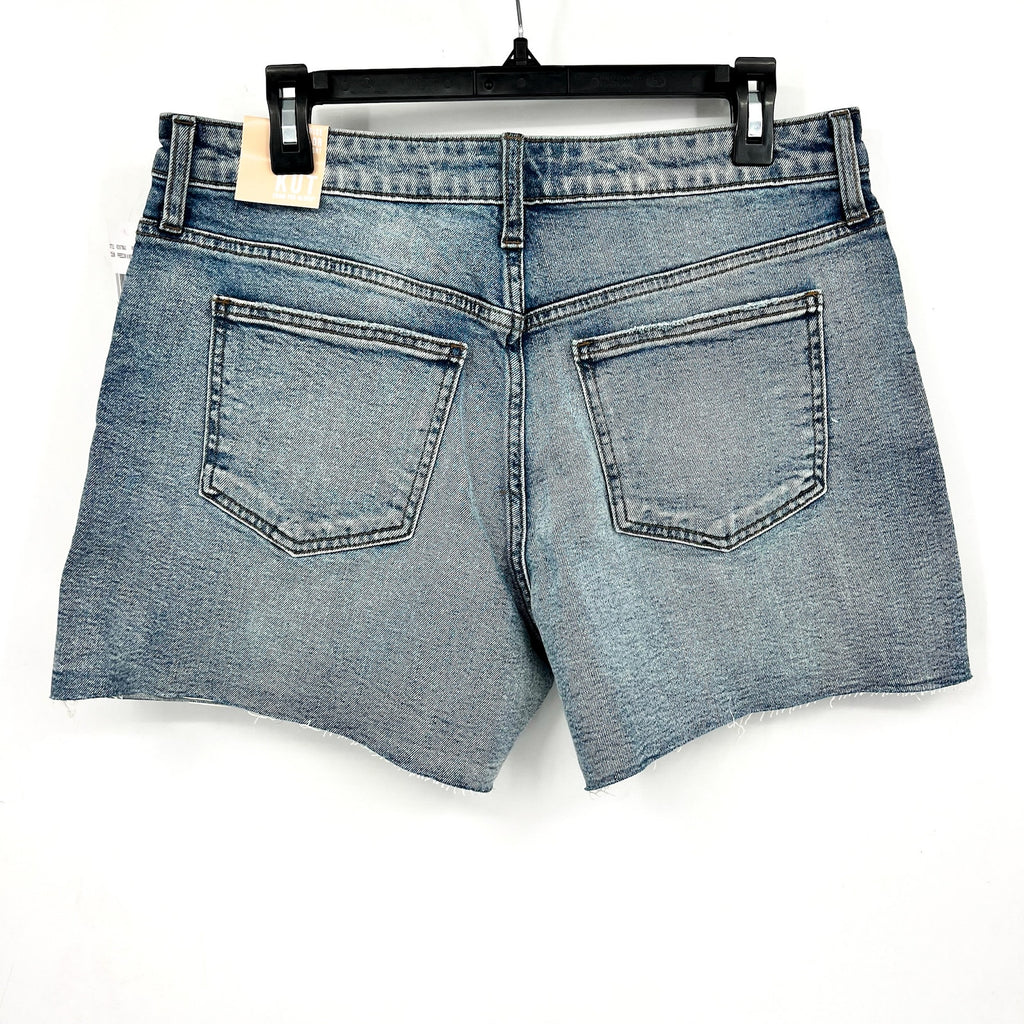 KUT FROM THE KLOTH Taylor Denim Shorts Size 8 Freedom Blue High Waist CutOff NWT