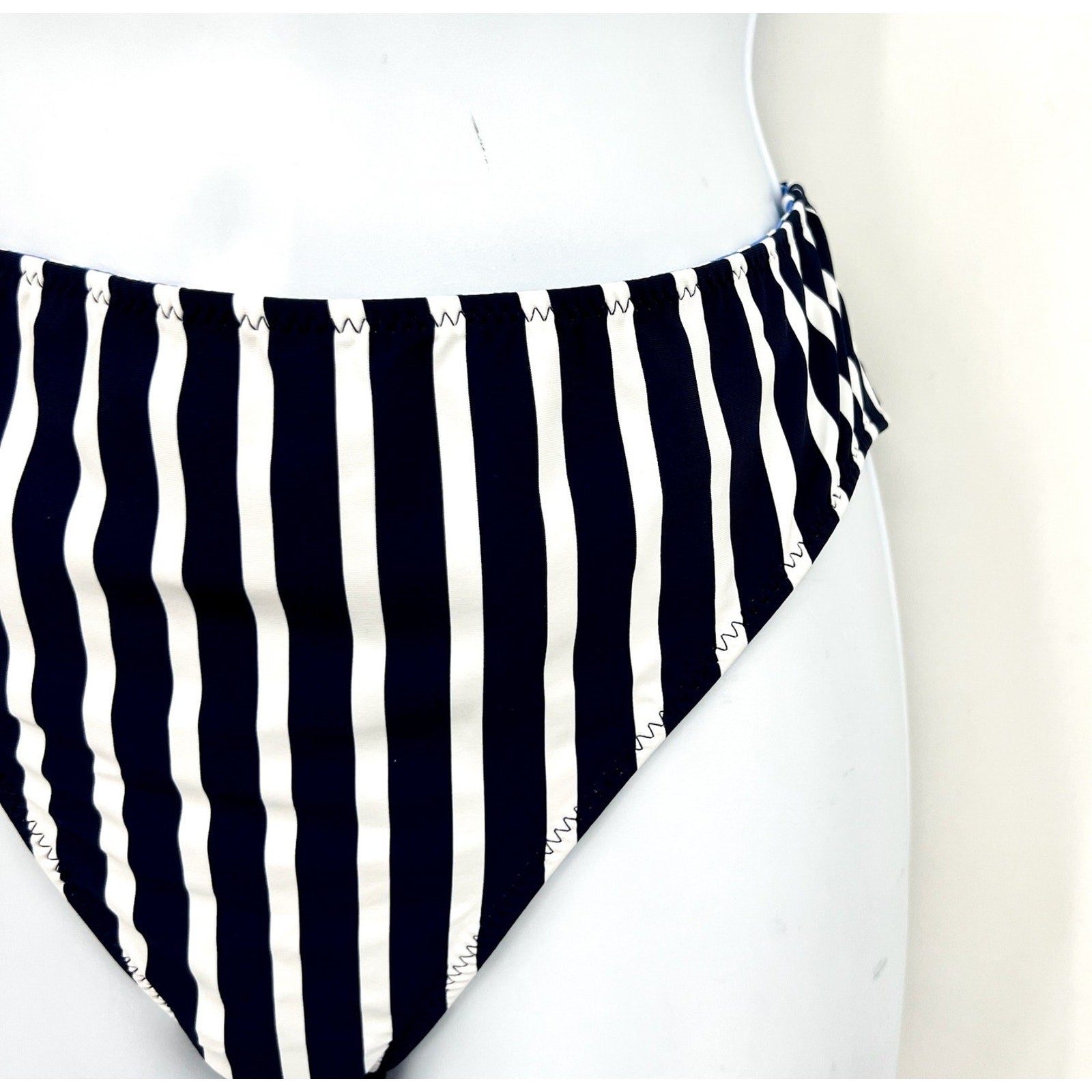 TOMMY BAHAMA Coastline Stripe Reversible Bikini Bottoms XS Navy Blue White NWT