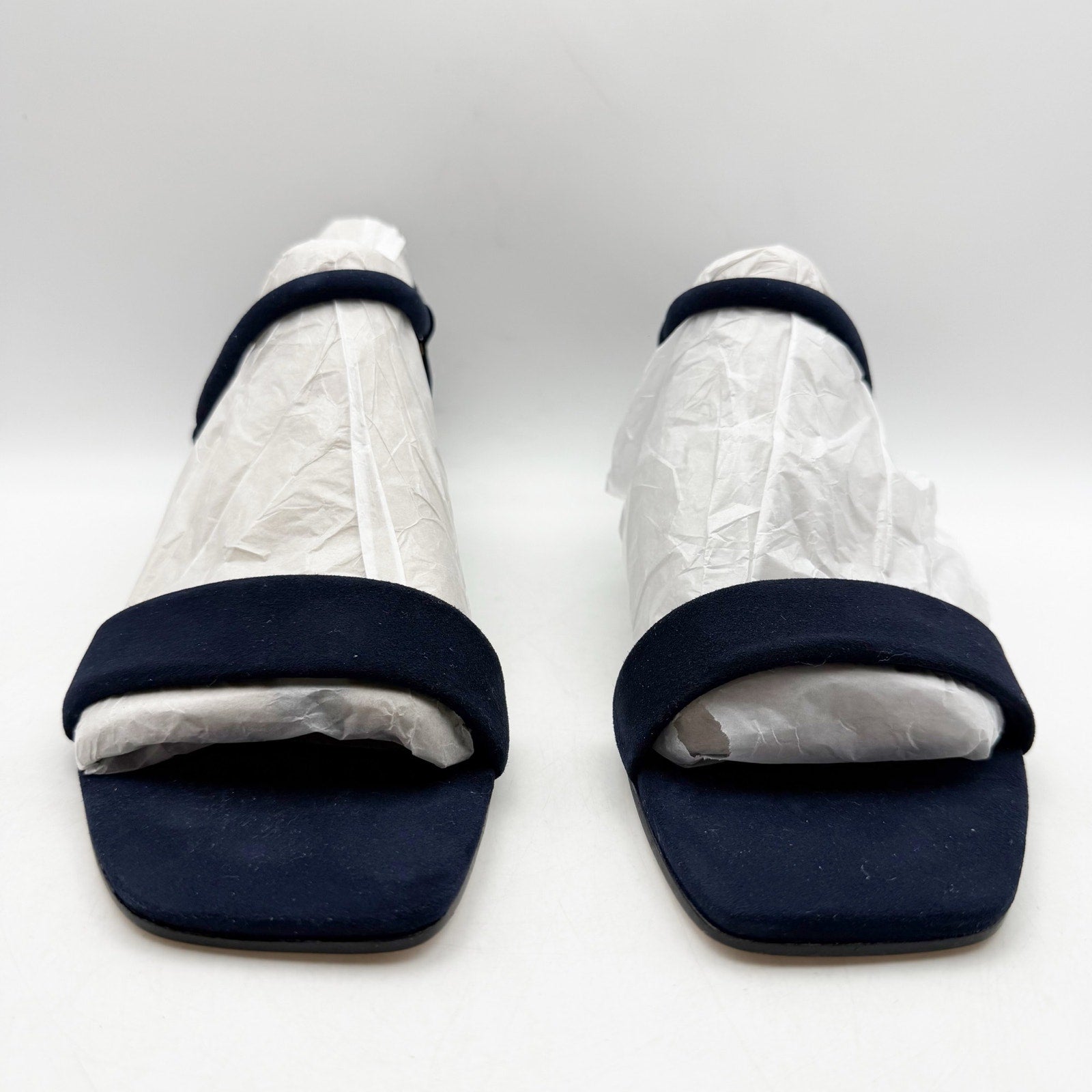 Bernardo Womens Josei Heeled Sandal US 11 Navy Blue Suede Leather NIB