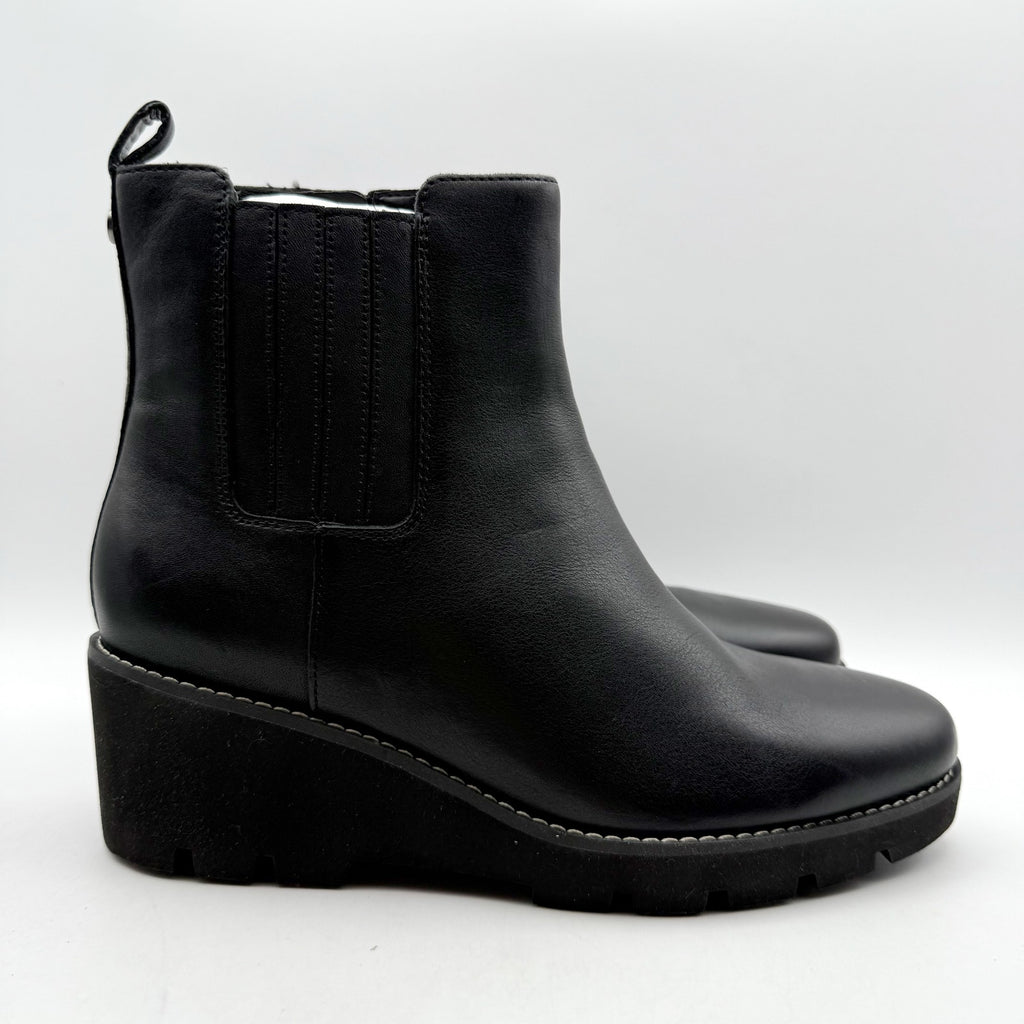 Vionic Womens Aria Ankle Booties US 8 EU 38.5 Black Leather NIB