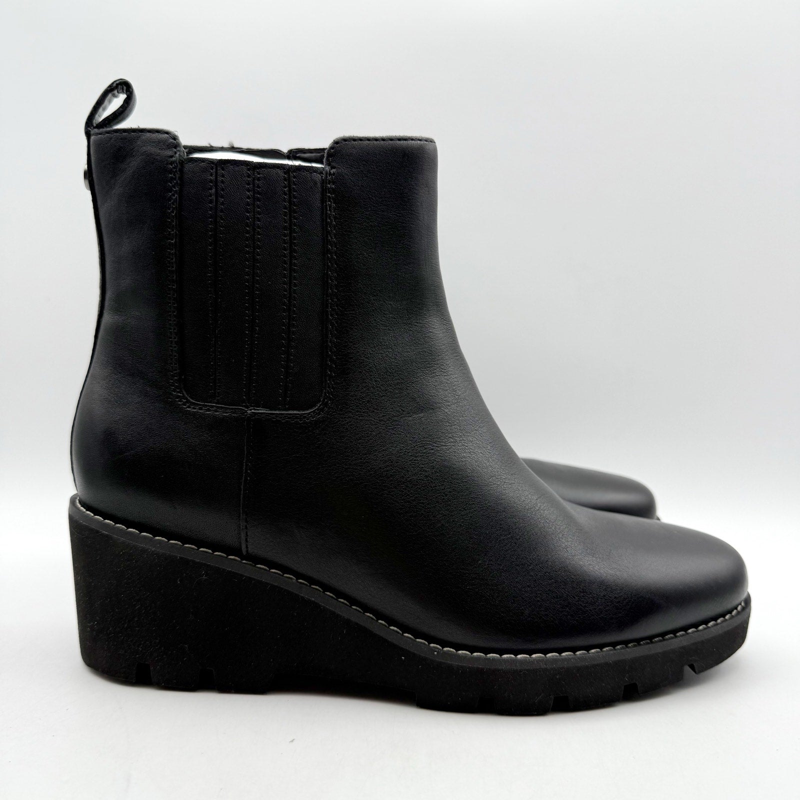 Vionic Womens Aria Ankle Booties US 8 EU 38.5 Black Leather NIB
