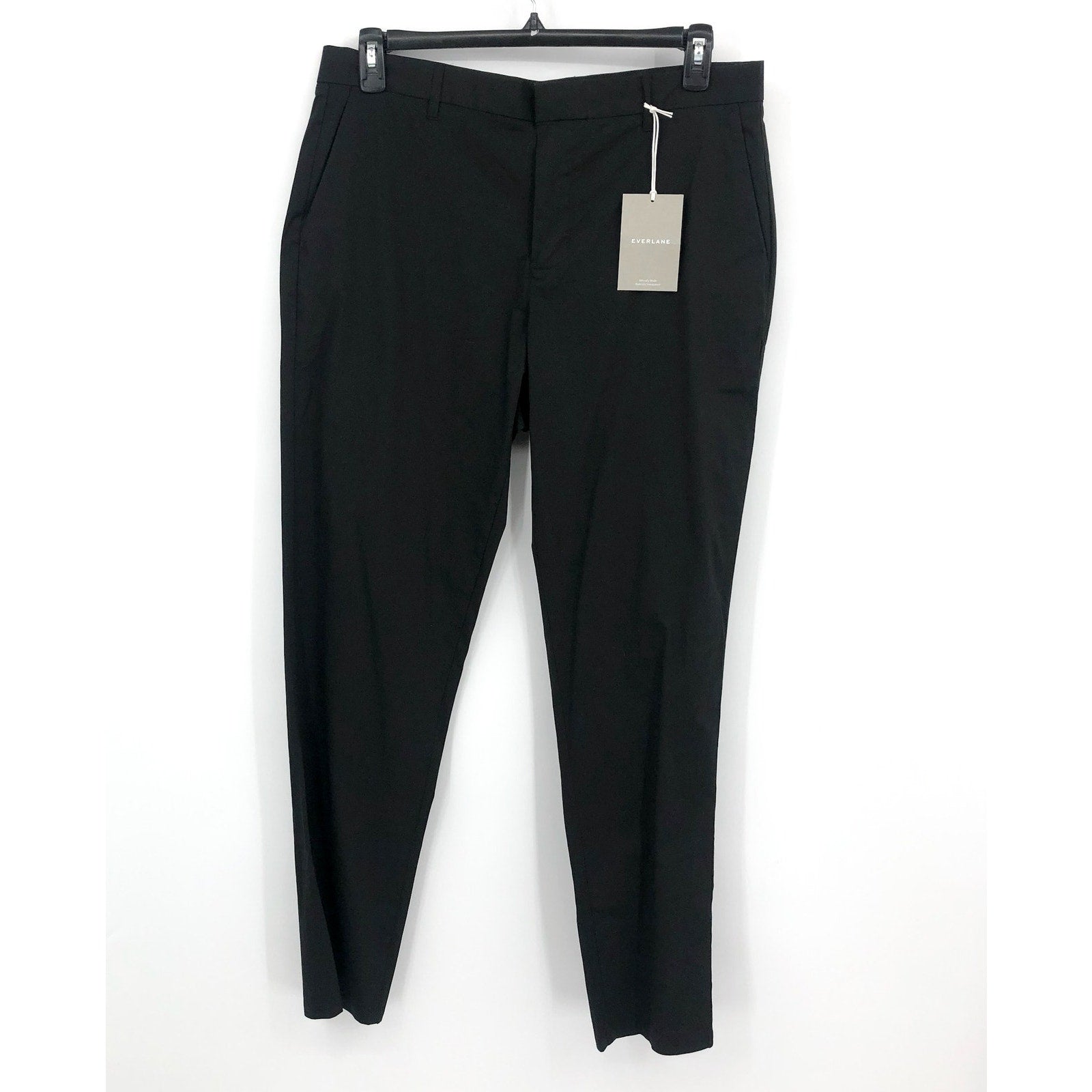Everlane Mens The Athletic Fit Air Chino Pants 34x30 Black Flat Front NWT