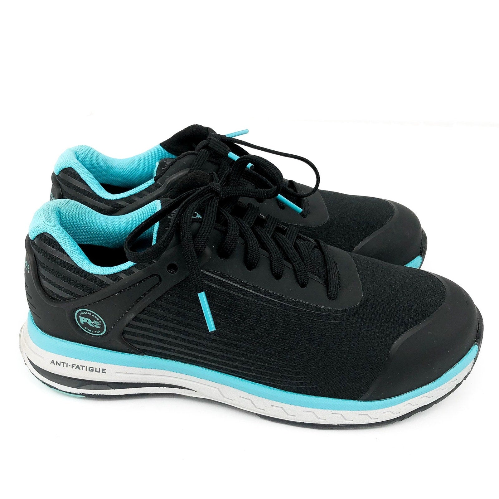TIMBERLAND Women's PRO Work Sneakers US 6.5 Black Blue Drivetrain Comp-Toe NIB