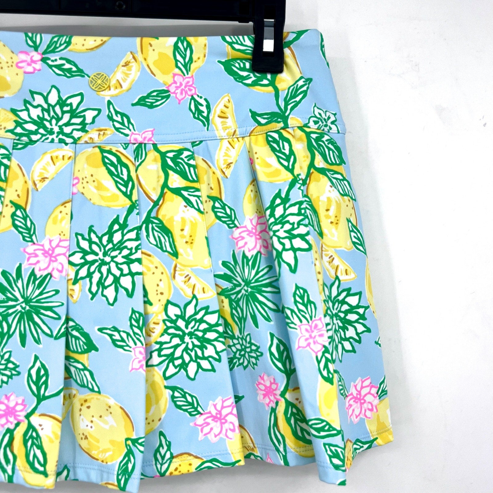 LILLY PULITZER Luxletic Annora Skort Small Bluette Make Lemonade UPF 50+ NWT