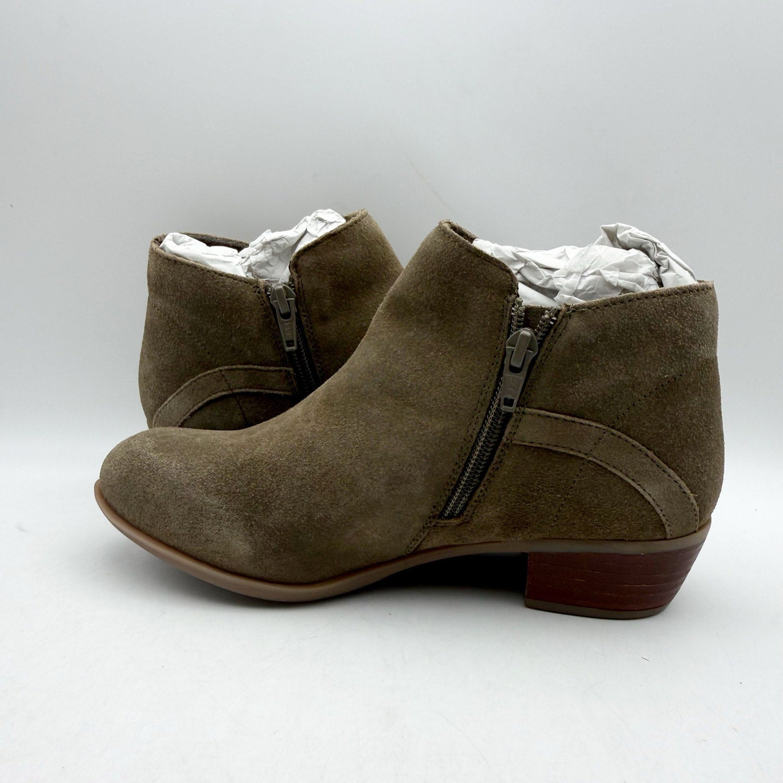 Diba True Womens Caspian Ankle Booties US 6.5 M Brown Olive Green Suede NWOB