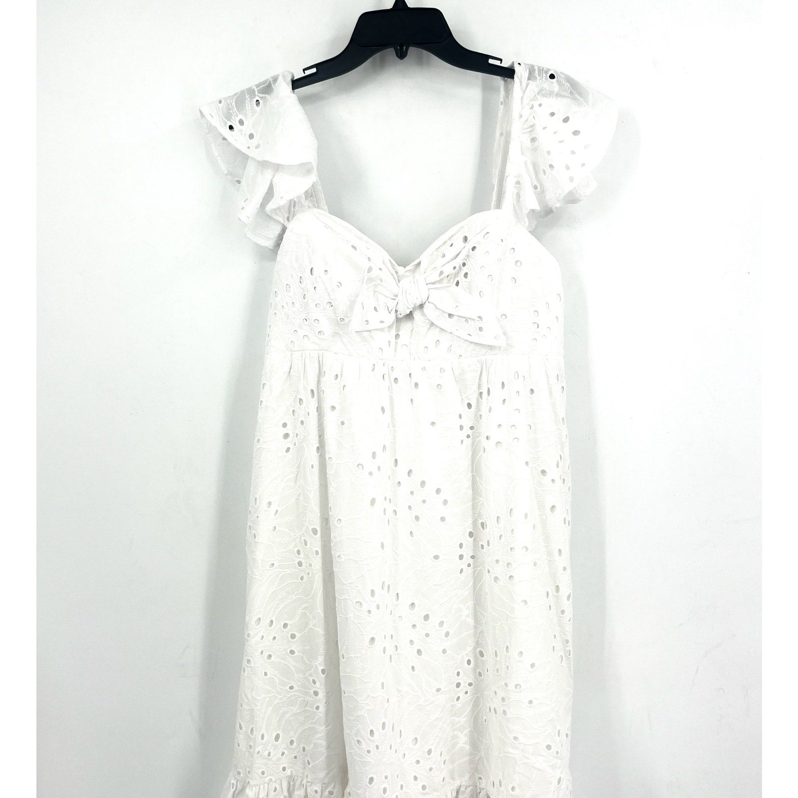 LILLY PULITZER Lantana Eyelet Midi Dress Size 10 Resort White Flutter Sleeve NWT