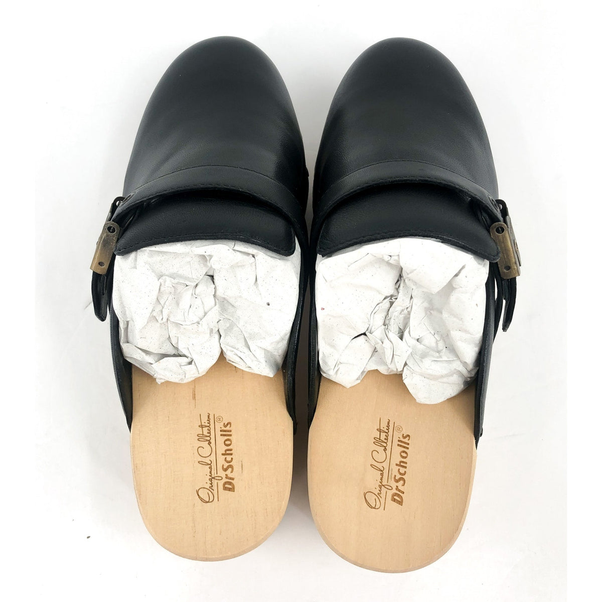 DR SCHOLL'S Women’s Original Clogs Size 6M Black Nubia Leather NWOB