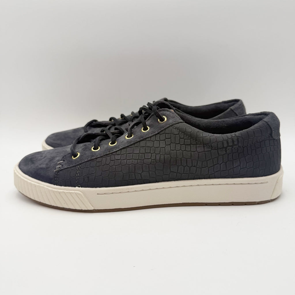 SPERRY Womens Anchor Plushwave Sneakers Size 11 Black Croc Embossed Suede NWOB