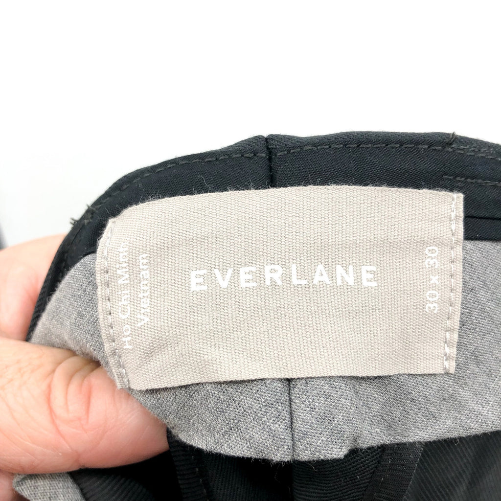 EVERLANE Men's The Italian Wool Trouser Pants 30x30 Dark Grey Flat Front NWT