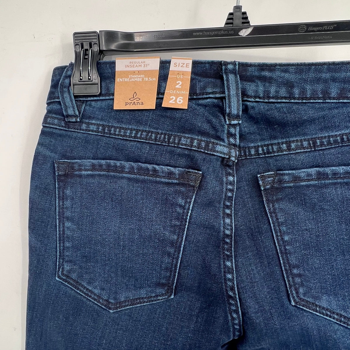 Prana Womens Sienna Skinny Jeans 26x31 US 2 Deep Blue Stretch Denim Mid Rise NWT