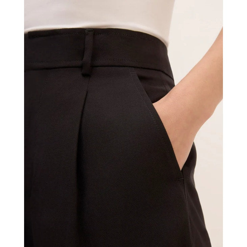 EVERLANE Women's The Way-High Drape Shorts Size 4 Black Pleated NWT